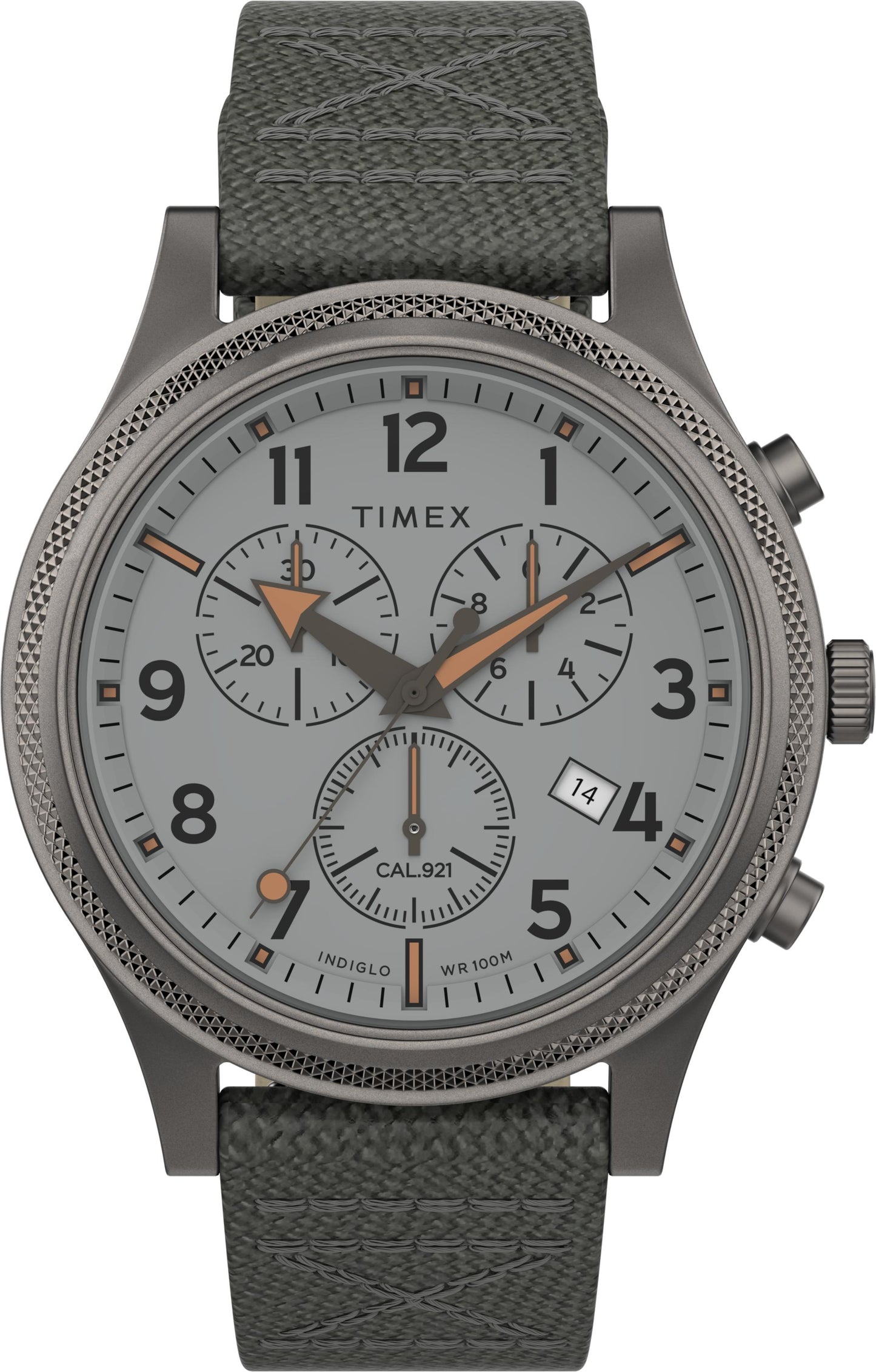 Relógio de quartzo militar masculino Timex TW2T75700 de 42 mm