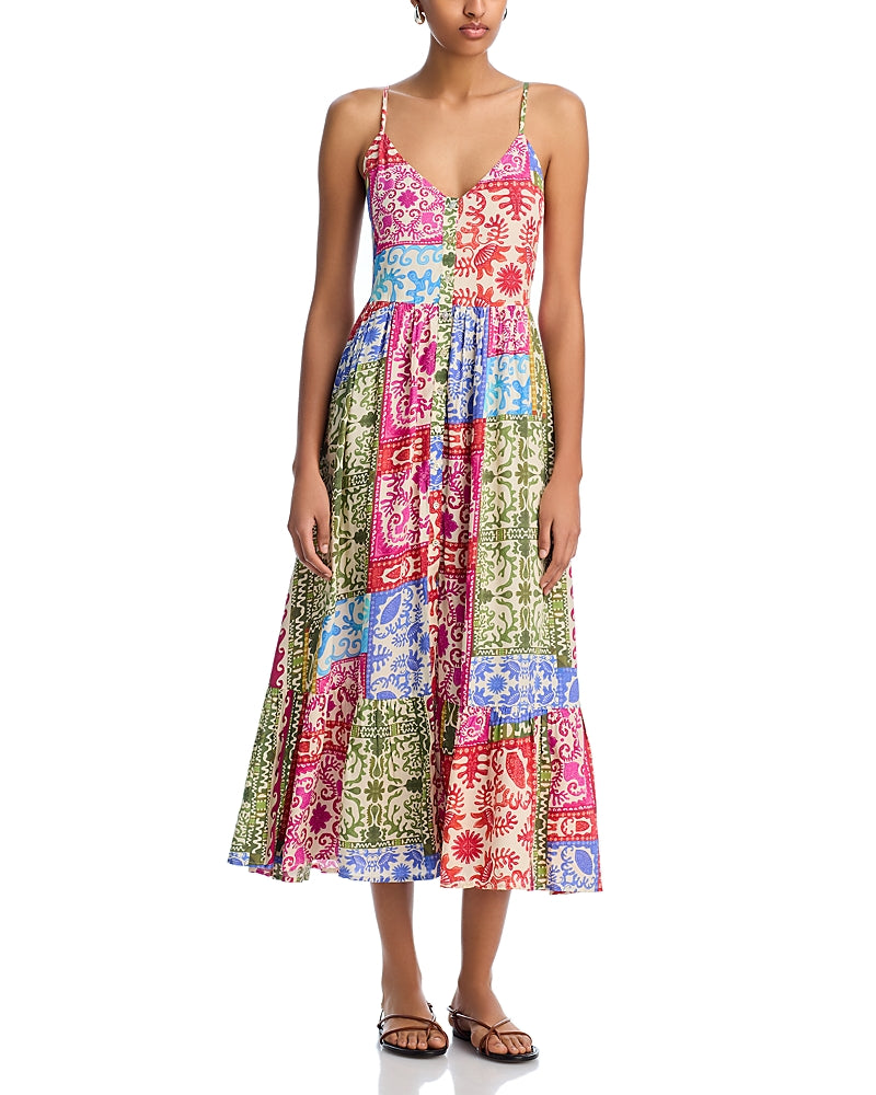 Aqua Wilcox Exclusive Mixed Print Midi Dress