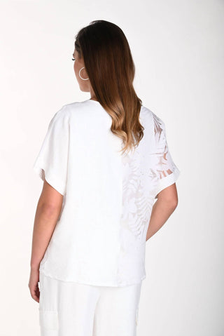 Frank Lyman - Blusa de tecido com estampa de folhas