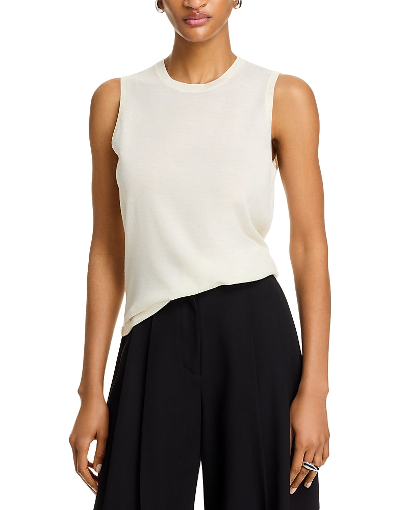 Theory Women's Merino Crew Neck Shell in New Ivory