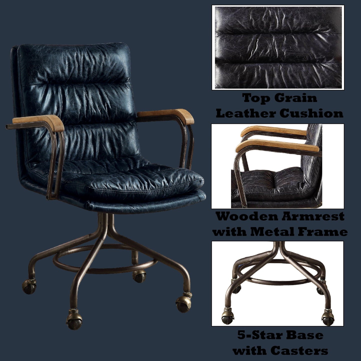 Harith Retro Top Grain Office Chair