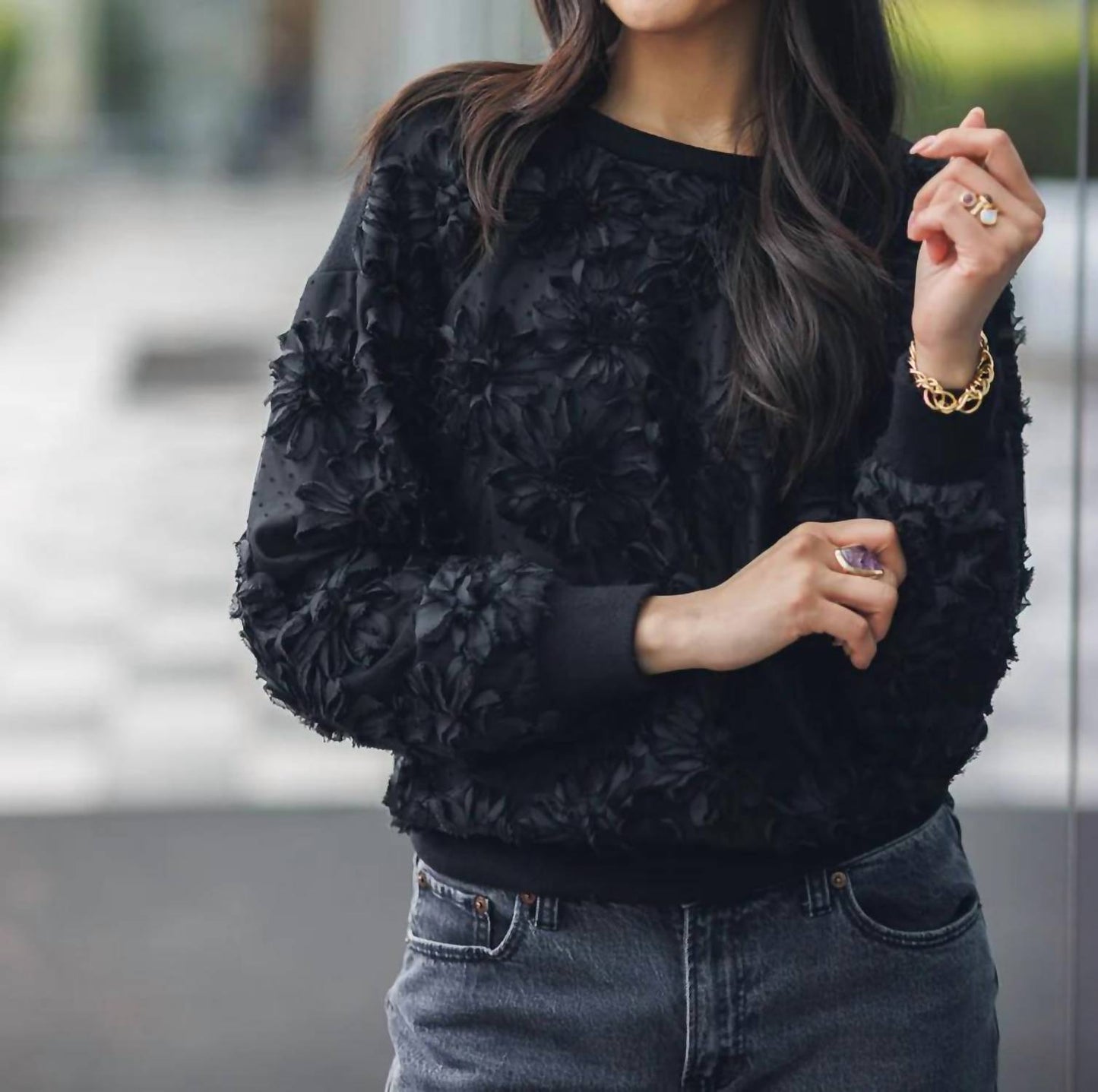 Papillon - 3d Floral Knit Sweater