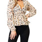 Double Take - Vibrant Plunge Peplum Top