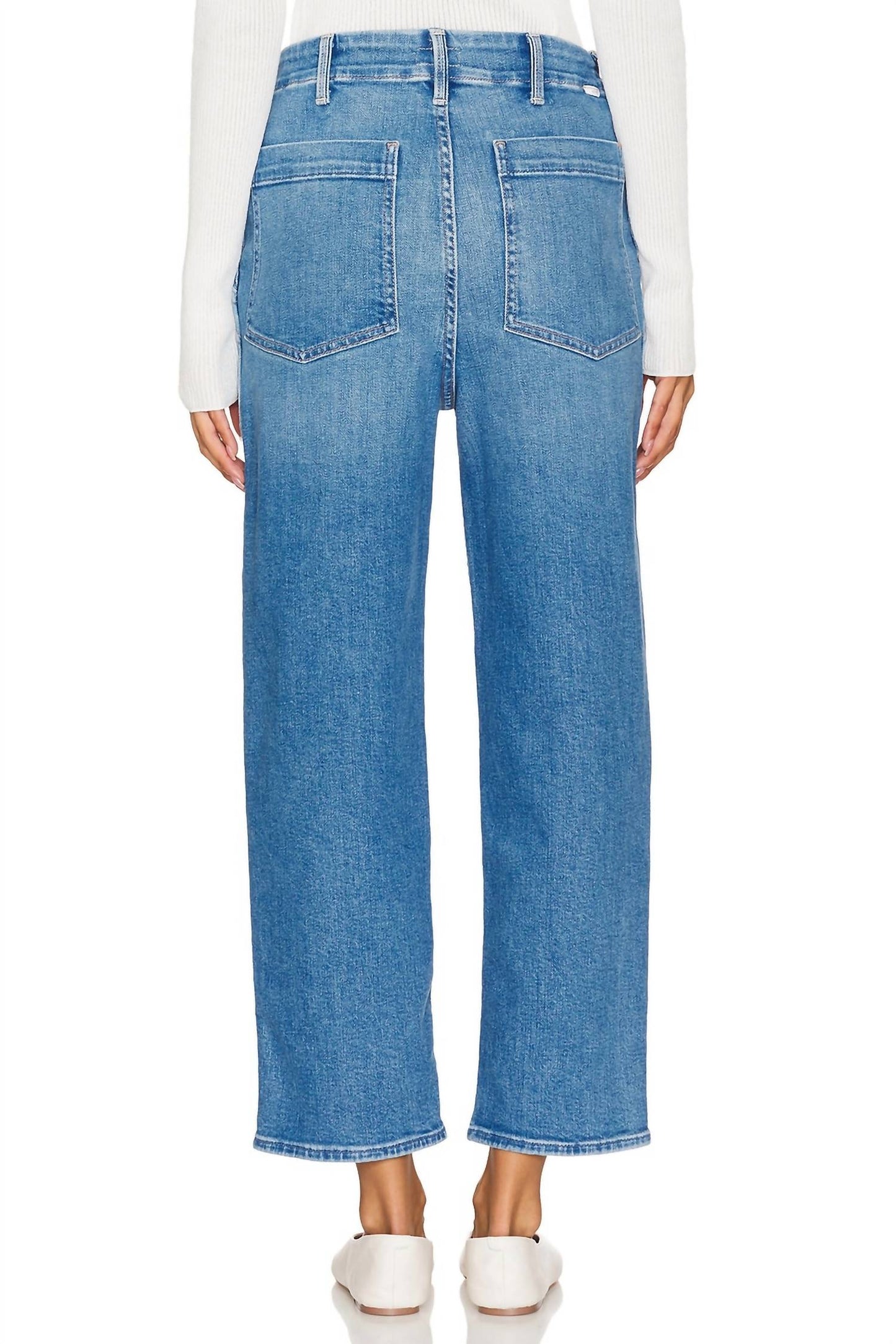 Mother - Patch Pocket Private Flood Wide Straight Leg Jean