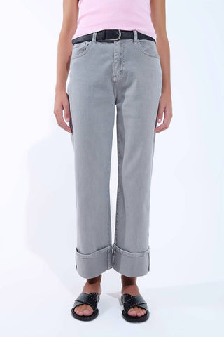 Q2 - Madeline Straight Leg Cuffed Jeans
