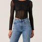 Astr - Kezia Long Sleeve Mesh Corset Top