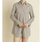 Aureum - Oversized Striped Shirt Romper