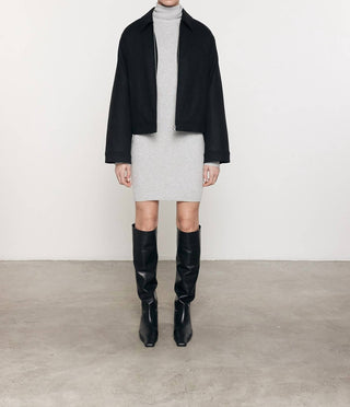 Enza Costa - SILK SWEATER RIB TURTLENECK MINI DRESS