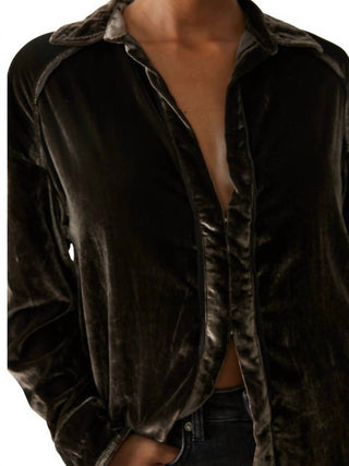 Free People - Camisa de manga comprida de veludo Marianne