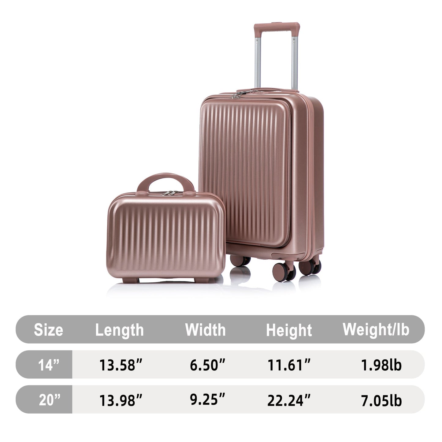14'/20' 2-Piece ABS Spinner Wheel Luggage Set