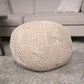 Bordeaux Knitted Cotton Round Pouf