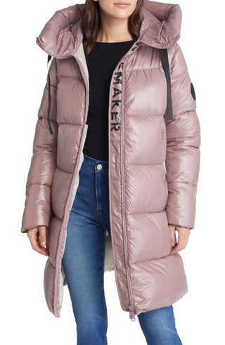 Save The Duck Isabel Quilted Water Resistant Longline Puffer Coat in Withered Rose at Nordstrom, Size Xx-Large