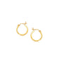 14k Yellow Gold Slender Hoop Earring with Diamond-Cut Finish (15mm Diameter)