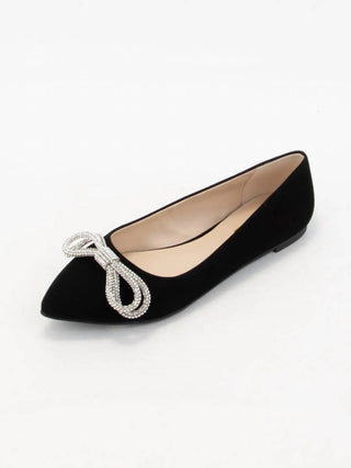 Gabby - Women's Rhinestone Bow Flats