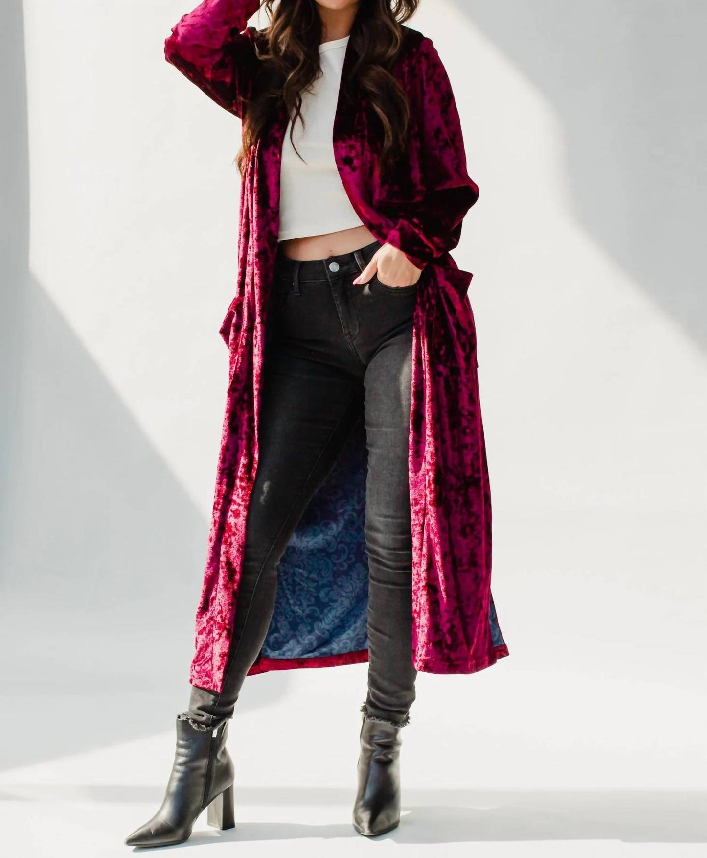 Panache Apparel - Velvet Duster Cardigan