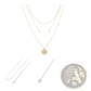 14k Gold Plated Triple Layered Bar and Coin Choker Necklace