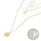 14k Gold Plated Triple Layered Coin and Bar Necklace