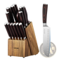 15 Piece High Carbon Stainless Steel Knife Set with Block