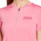 Camisa de ciclismo POC Trail Light Zip Tee feminina rosa tamanho médio