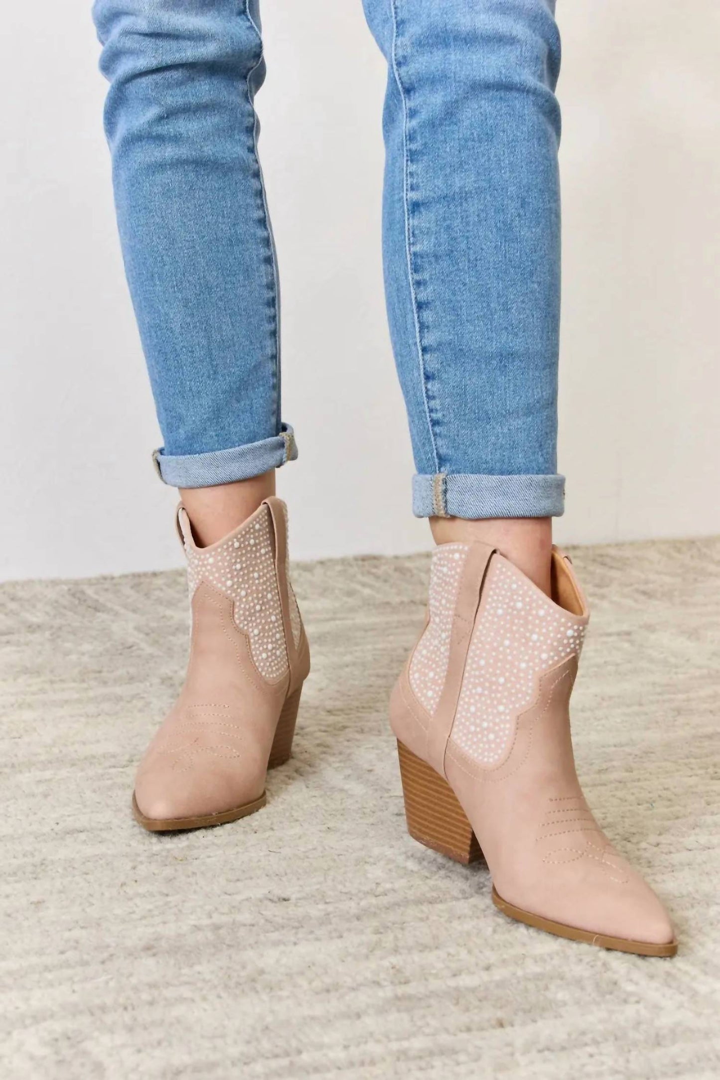 Trendsi - Women's East Lion Corp Rhinestone Ankle Cowgirl Booties