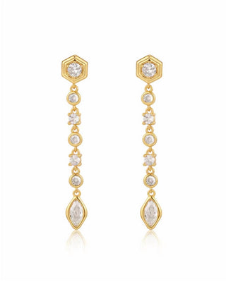 Luv Aj - Brincos de argola Stellar Bezel Drop para mulheres