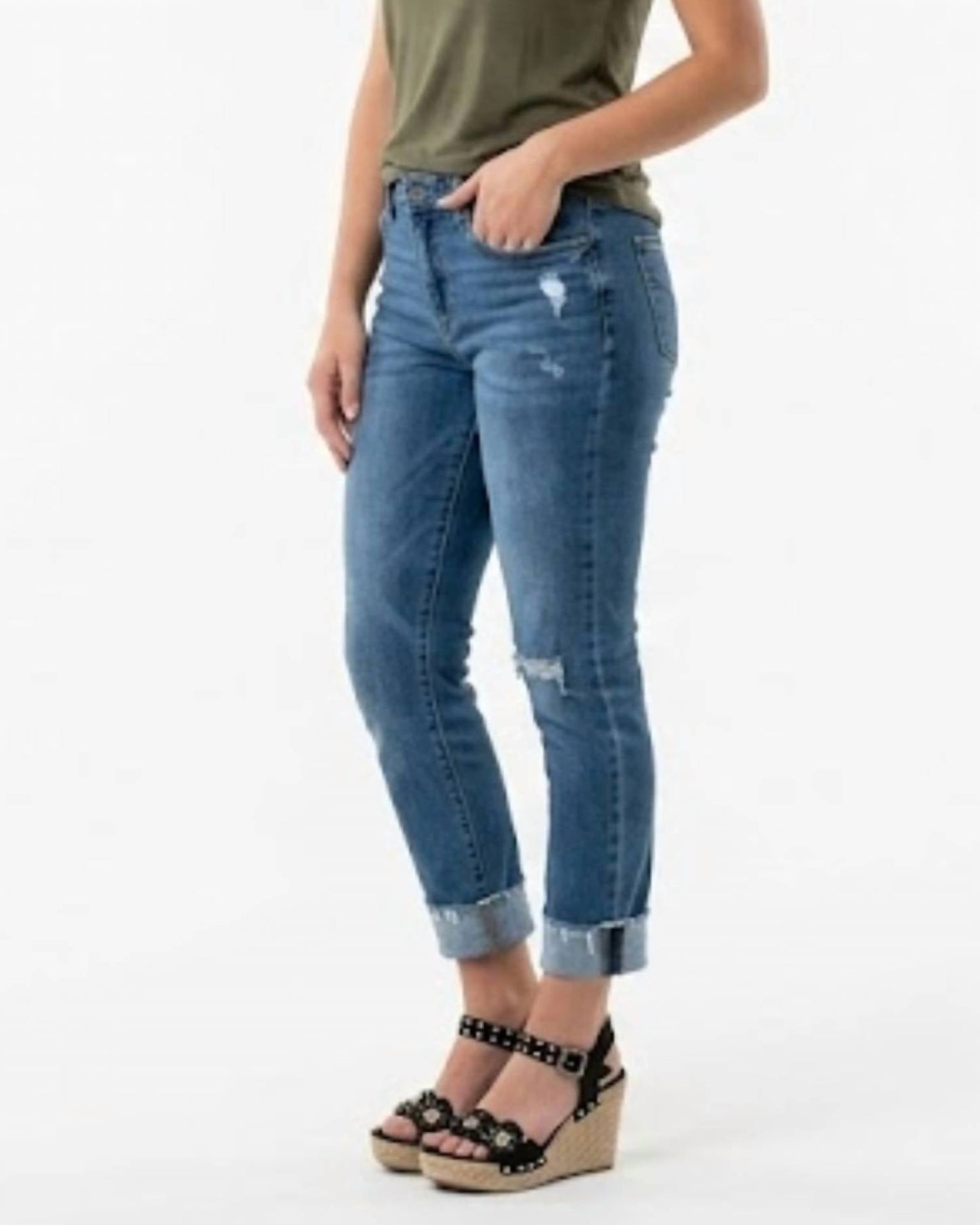 Judy Blue - Dottie Mid Rise Slim Fit Jeans