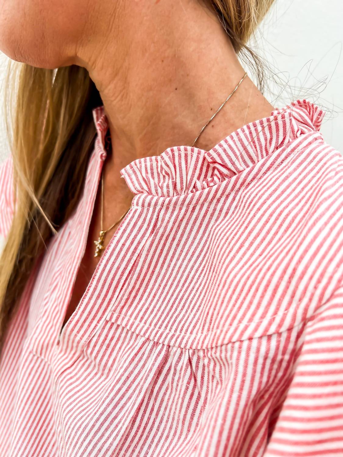 Ee:Some - Sass & Stripes Ruffle Top