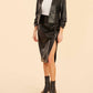 Dolce Cabo - Faux Leather Side Slit Skirt