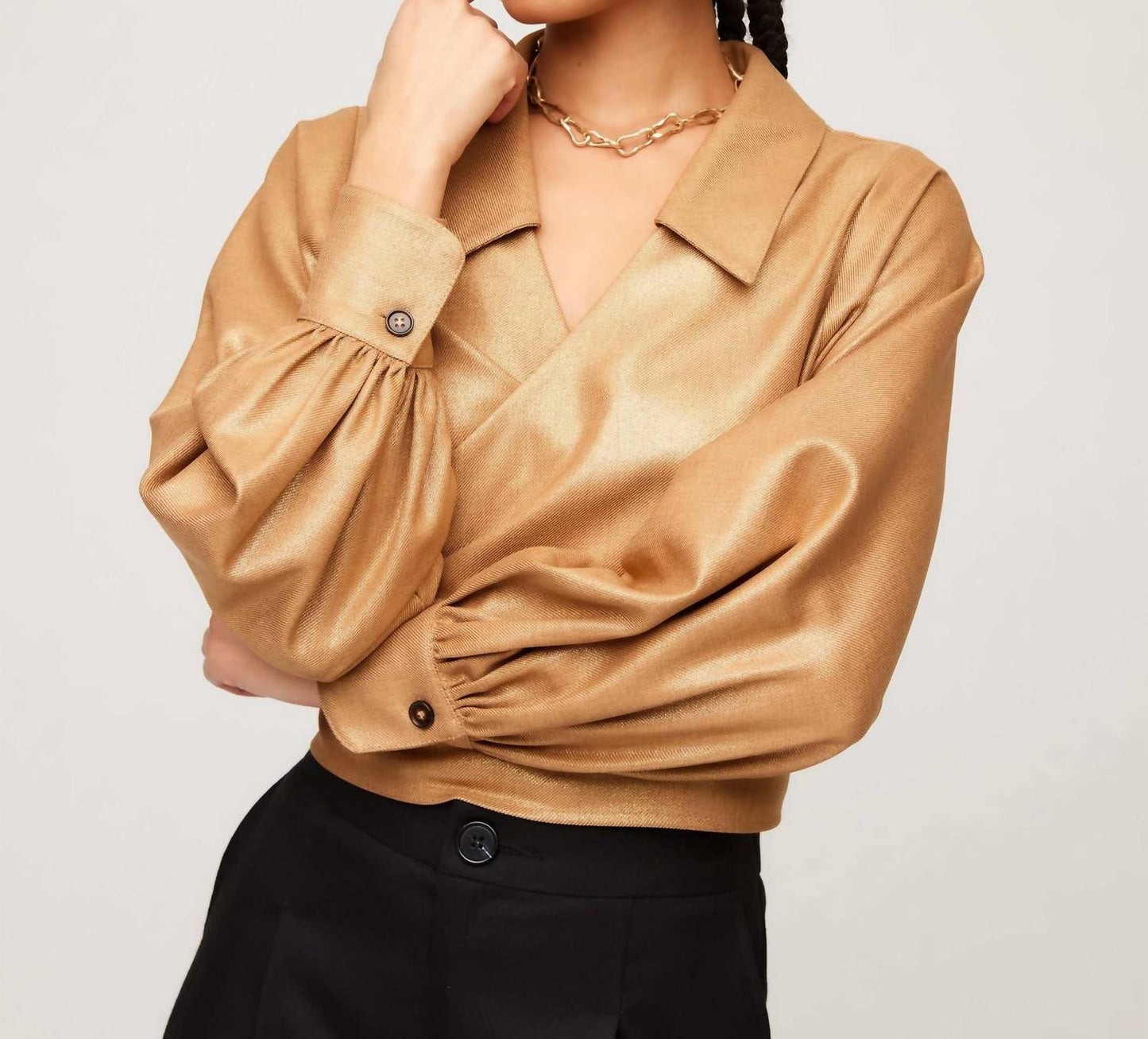 Fifteen Twenty - Sloane Crossover V-neck Wrap Shirt