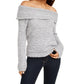 Freshman Juniors' Off-The-Shoulder Fuzzy Sweater
