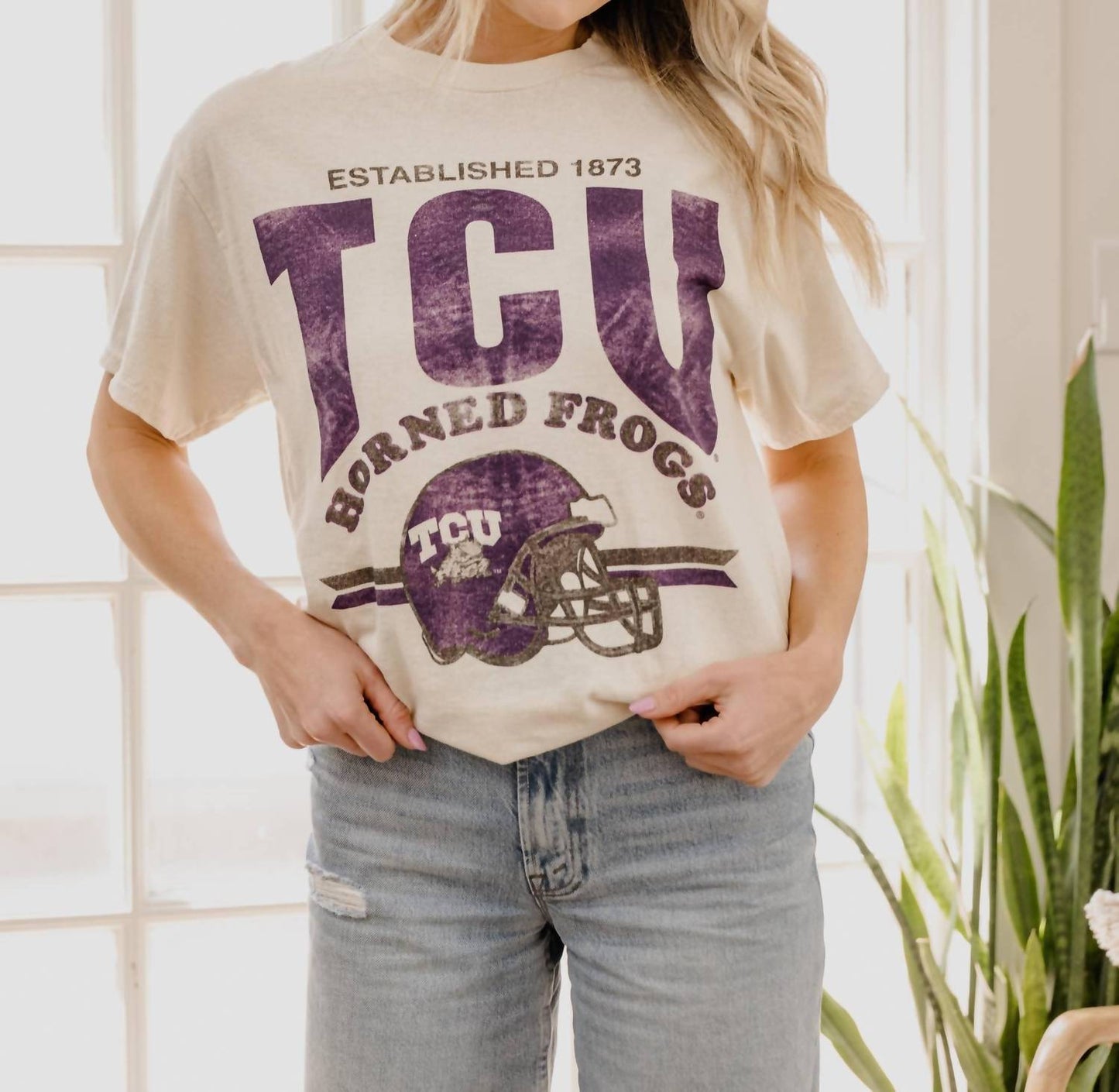 Livylu - Tcu Thrifted Tee
