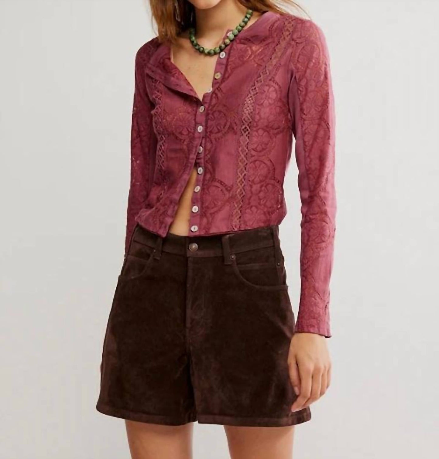 Free People - Jae Sheer Lace Knit Top