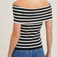 Bluivy - Seaside Off The Shoulder Striped Knit Top