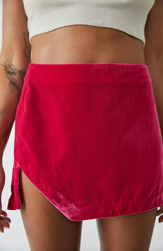 Free People - Minissaia de veludo com bainha curva