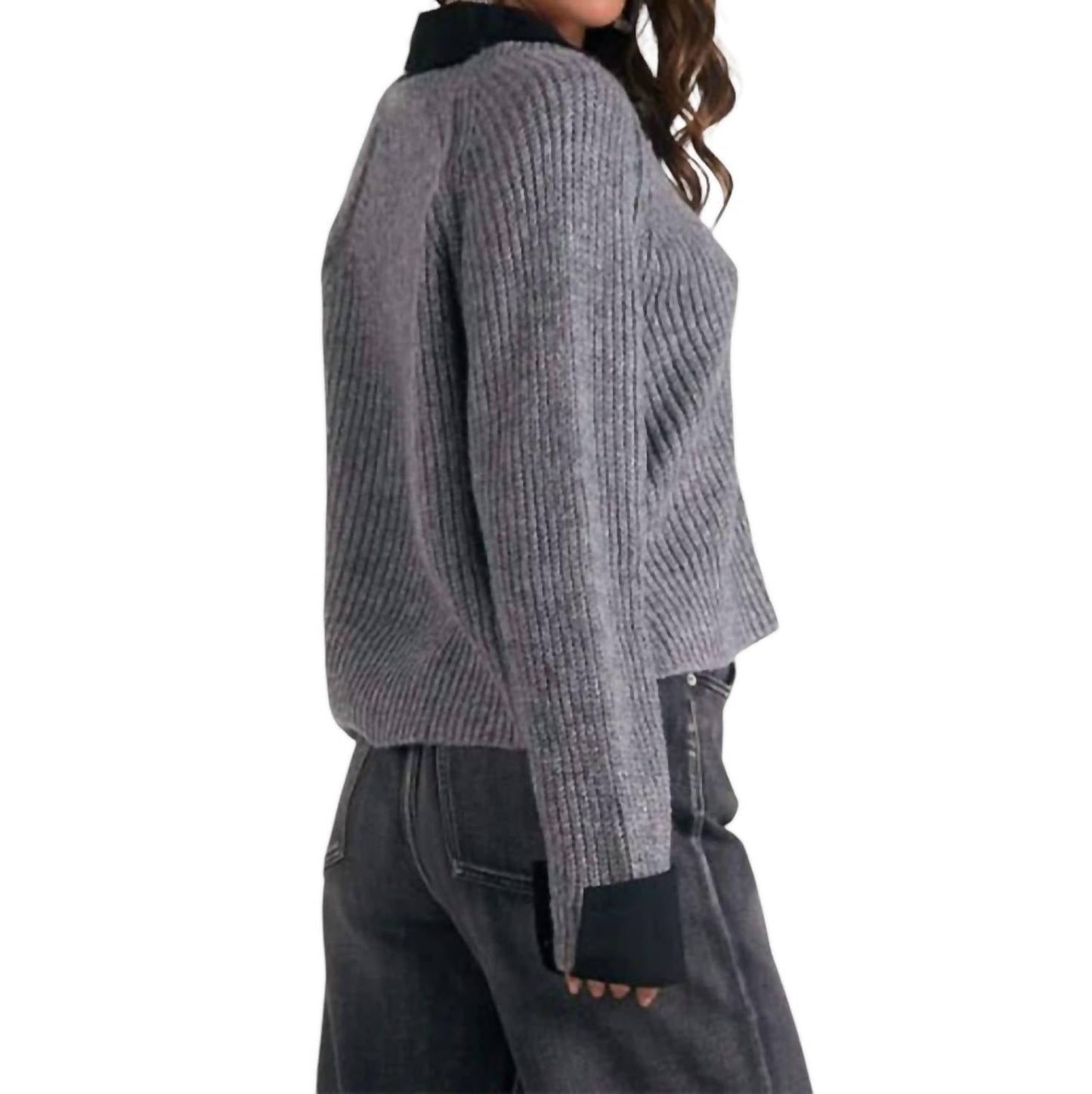 Elan - Little Stevie Layered Sweater/Shirt Combo