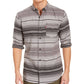 Levi s Mens Avalon Cotton Striped Button-Down Shirt Gray M