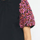 Entro - Embroidered Puff Sleeve Top