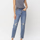 Judy Blue - High Waist Button Fly Destroyed Boyfriend Denim Jeans