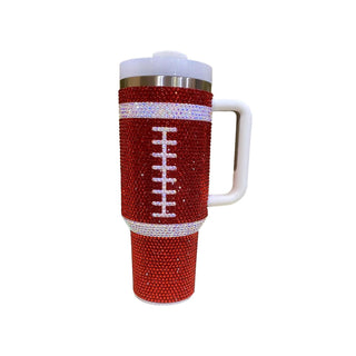 Live Love Gameday - Copo de futebol com strass de 40 oz