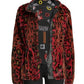 Nicole Miller Women s Leopard Print Faux Anorak Jacket Red Size Medium