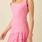 Baby Pink - Drop Pleated Mini Dress