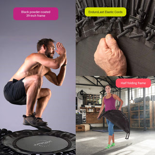 JumpSport 230F Trampolim dobrável para exercícios cardiovasculares em casa