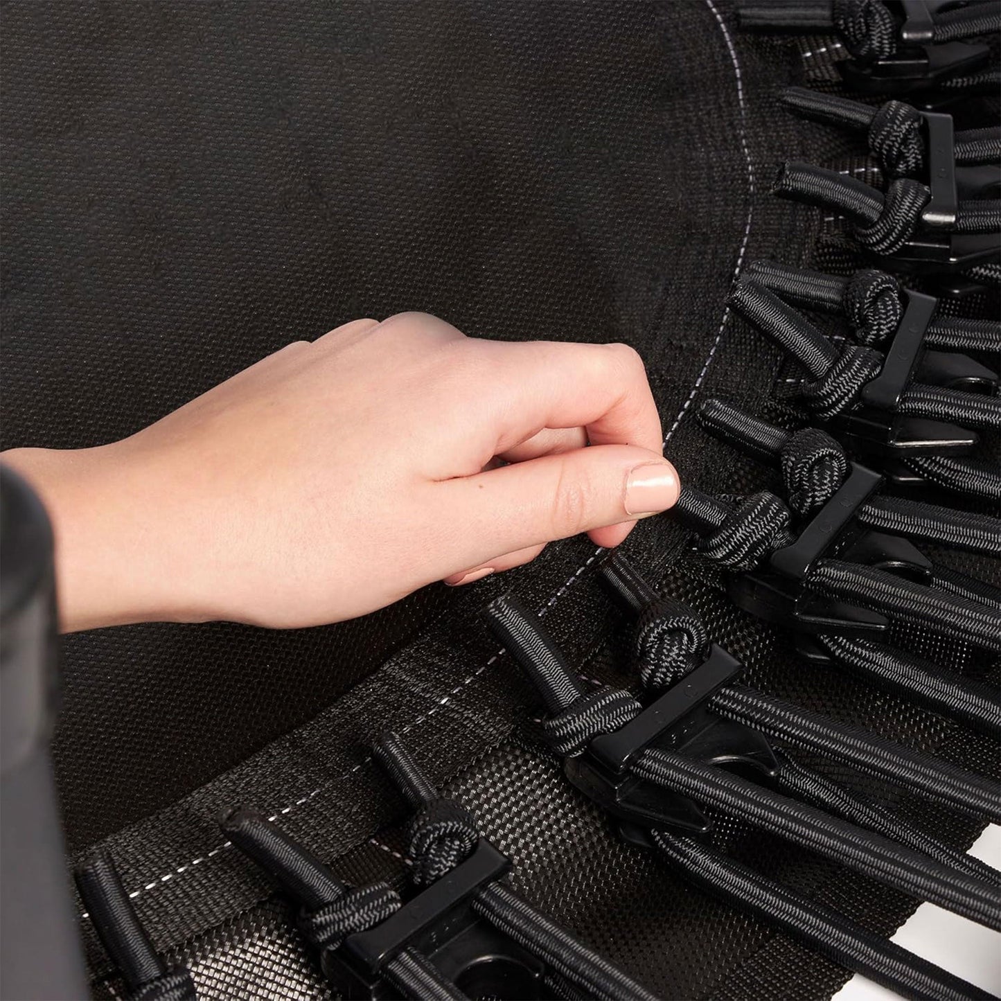 JumpSport 250 Workout Rebounder para adultos, mini trampolim fitness de 39", preto