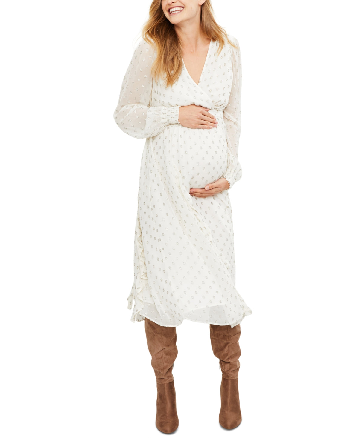 Jessica Simpson Maternity V-Neck Midi Dress