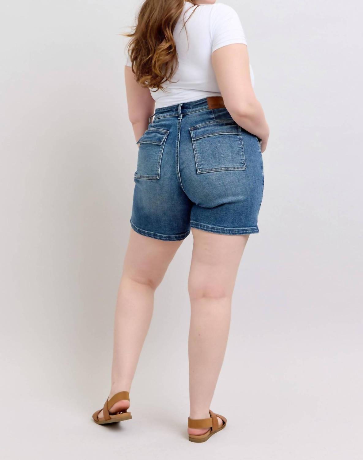 Judy Blue - High Waist Utility Mid Length Denim Short