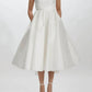 Amsale - Taffeta Boat Neck Open Back Wedding Dress