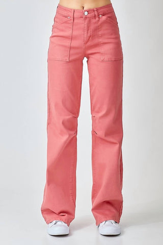 Risen - Calça Jeans Relaxada de Cintura Alta e Perna Larga