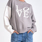 Elan - "love" Color Block Sweater