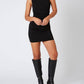 Cotton Candy - Sleeveless mock neck mini dress