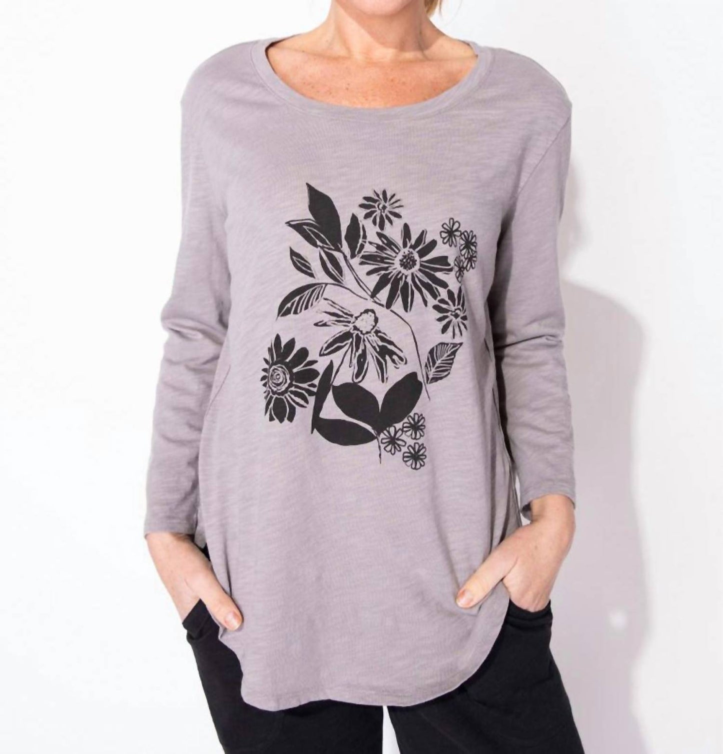 Escape By Habitat - Hi-Low Block Floral Tee